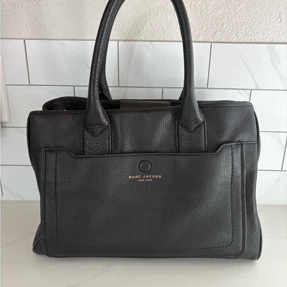 Marc Jacobs Black Structured Leather Satchel
